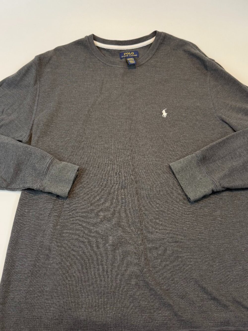 Mens' POLO Ralph Lauren thermal long sleeve tee size XL- charcoal gray